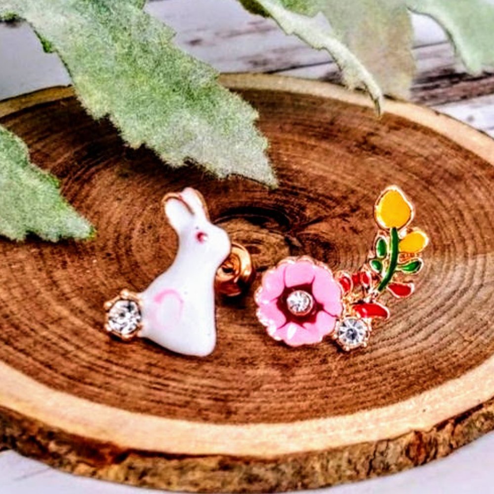 Floral Bunny Earrings